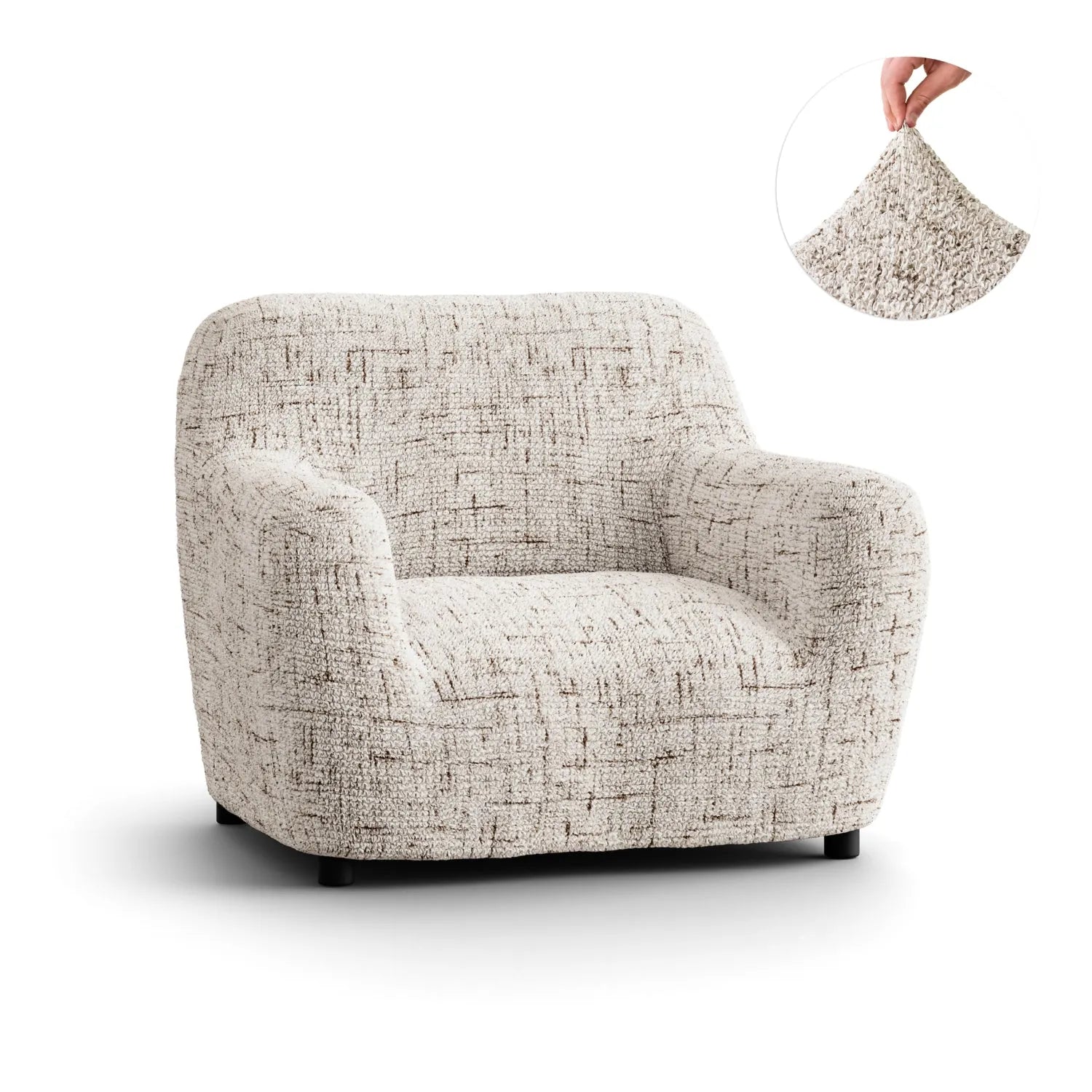 Vittoria Beige Armchair Slipcover, Microfibra Printed Collection