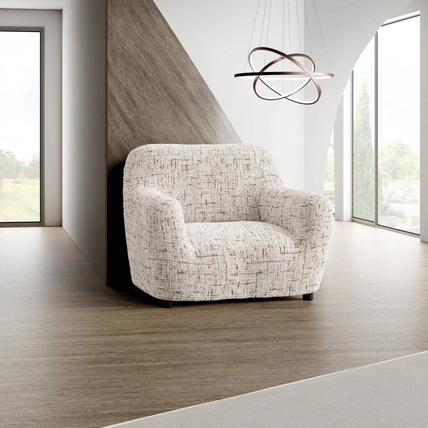 Vittoria Beige Armchair Slipcover, Microfibra Printed Collection