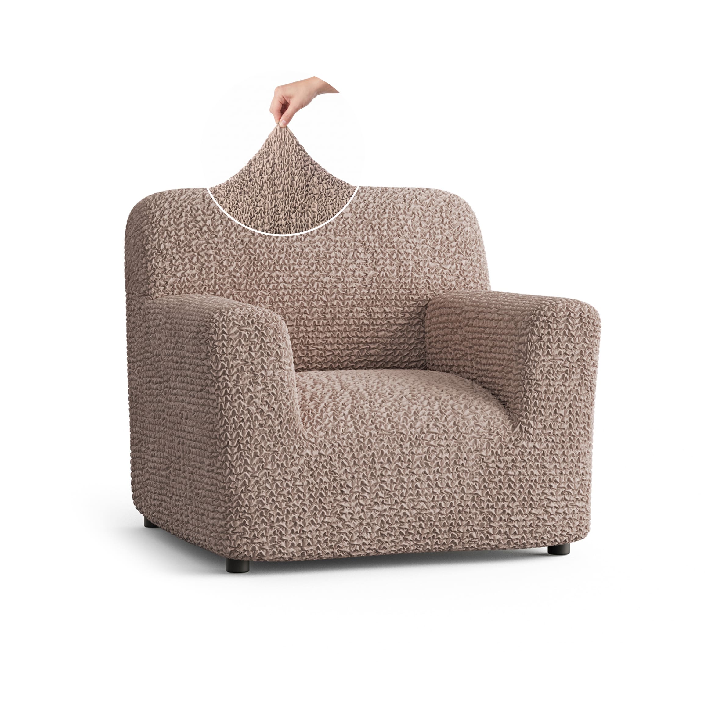 Armchair Slipcover, Comfort Collection – Soft Taupe, front view | Soft Taupe