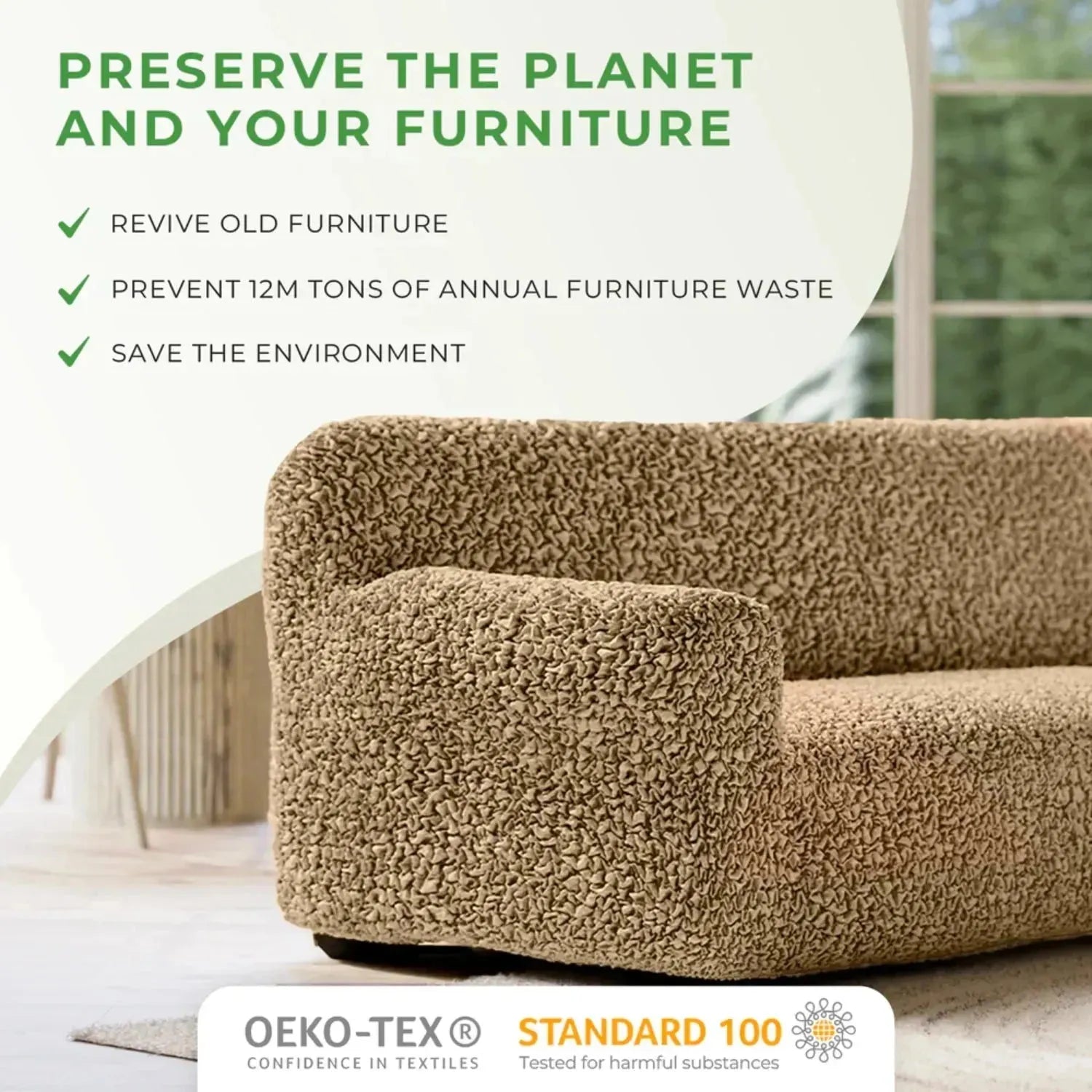 Reclining Armchair Slipcover Fuco Cotton Collection