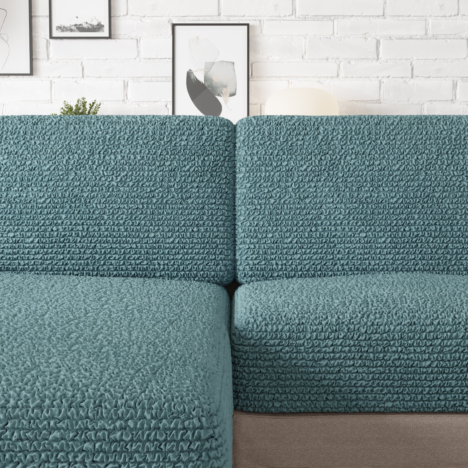 Teal Chaise Seat Cushion Cover, Microfibra Collection