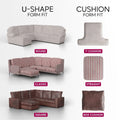 Cipria U-Shaped Sofa Slipcover (Right Chaise), Microfibra Collection