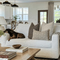 Crisp White Loveseat 2 Seater Slipcover, Microfibra Collection