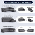Mossy Grey Corner Sofa Slipcover, Microfibra Printed Collection