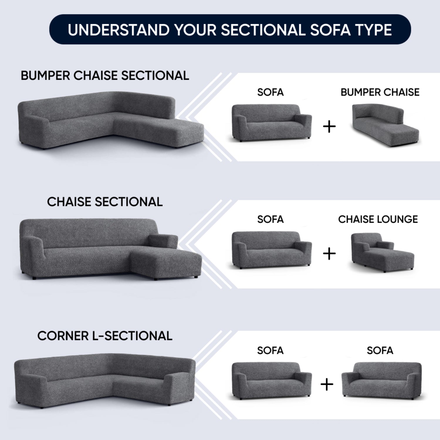 Mossy Grey Corner Sofa Slipcover, Microfibra Printed Collection