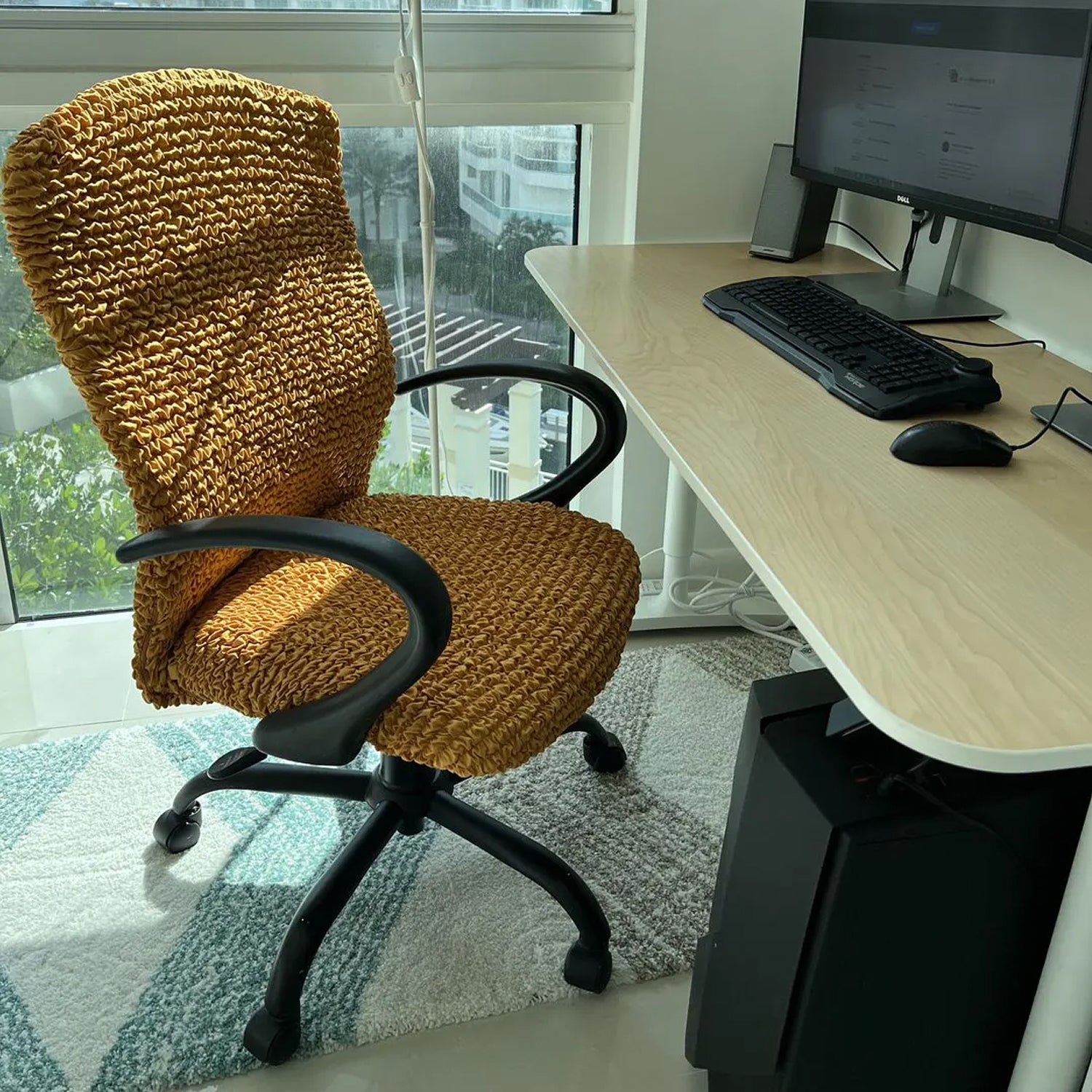 Office Chair Slipcover, Comfort Collection – Macadamia, product view | Macadamia