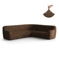 Brown Corner Sofa Slipcover, Fuco Velvet Collection