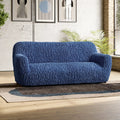 Navy Blue Sofa 3 Seater Slipcover, Goffrato Velvet Collection