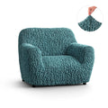 Teal Armchair Slipcover, Goffrato Velvet Collection