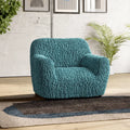 Teal Armchair Slipcover, Goffrato Velvet Collection