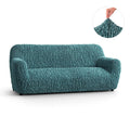 Teal Sofa 3 Seater Slipcover, Goffrato Velvet Collection