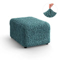 Teal Ottoman Slipcover (Medium), Goffrato Velvet Collection