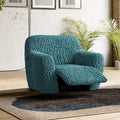 Teal Reclining Armchair Slipcover, Goffrato Velvet Collection