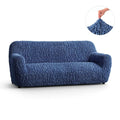 Navy Blue Sofa 3 Seater Slipcover, Goffrato Velvet Collection