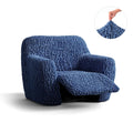 Navy Blue Reclining Armchair Slipcover, Goffrato Velvet Collection