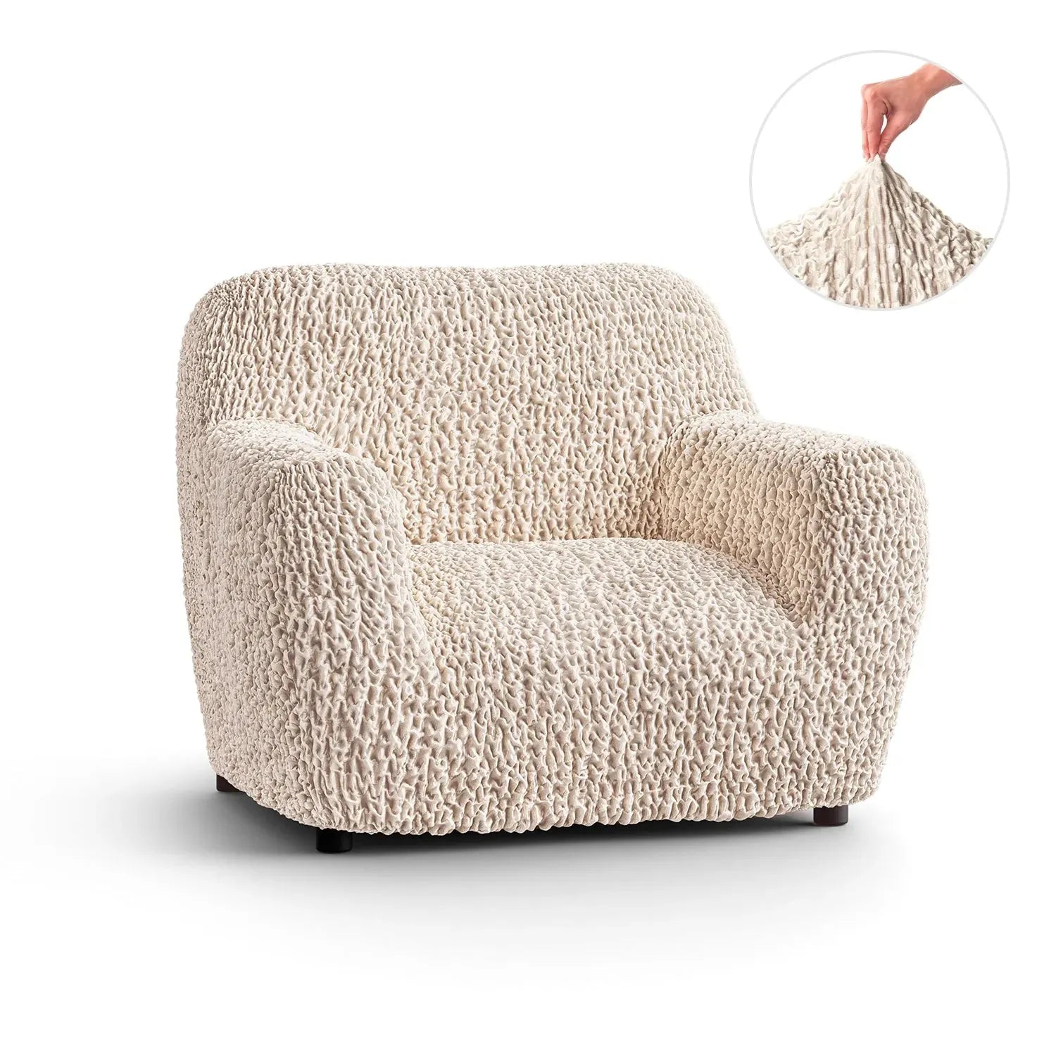 Champagne Armchair Slipcover, Goffrato Velvet Collection