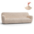 Champagne Sofa 4 Seater Slipcover, Goffrato Velvet Collection