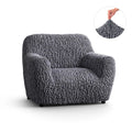 Grey Armchair Slipcover, Goffrato Velvet Collection