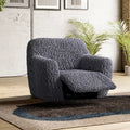 Grey Reclining Armchair Slipcover, Goffrato Velvet Collection