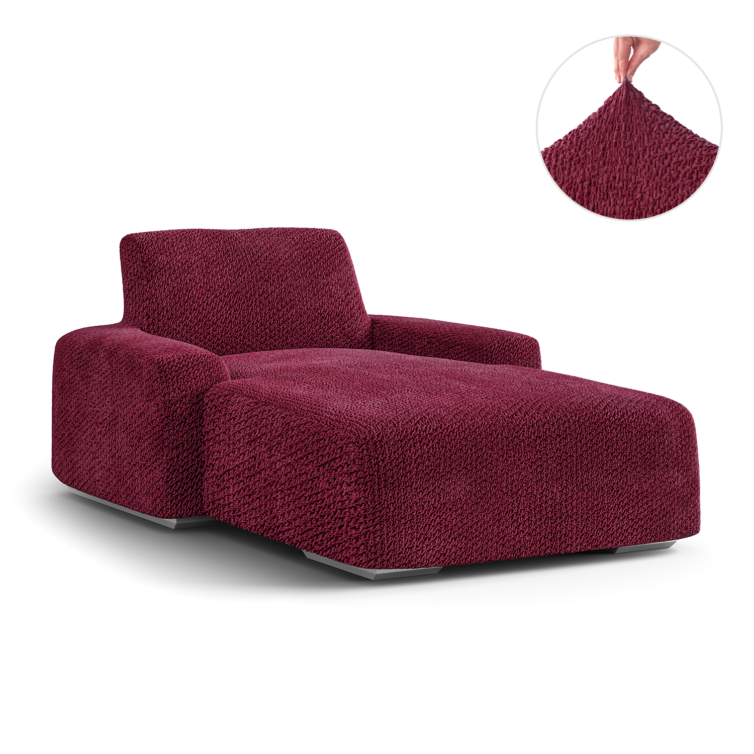 Burgundy Chaise Lounge Slipcover, Velvet Collection