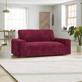 Burgundy Loveseat 2 Seater Slipcover, Velvet Collection