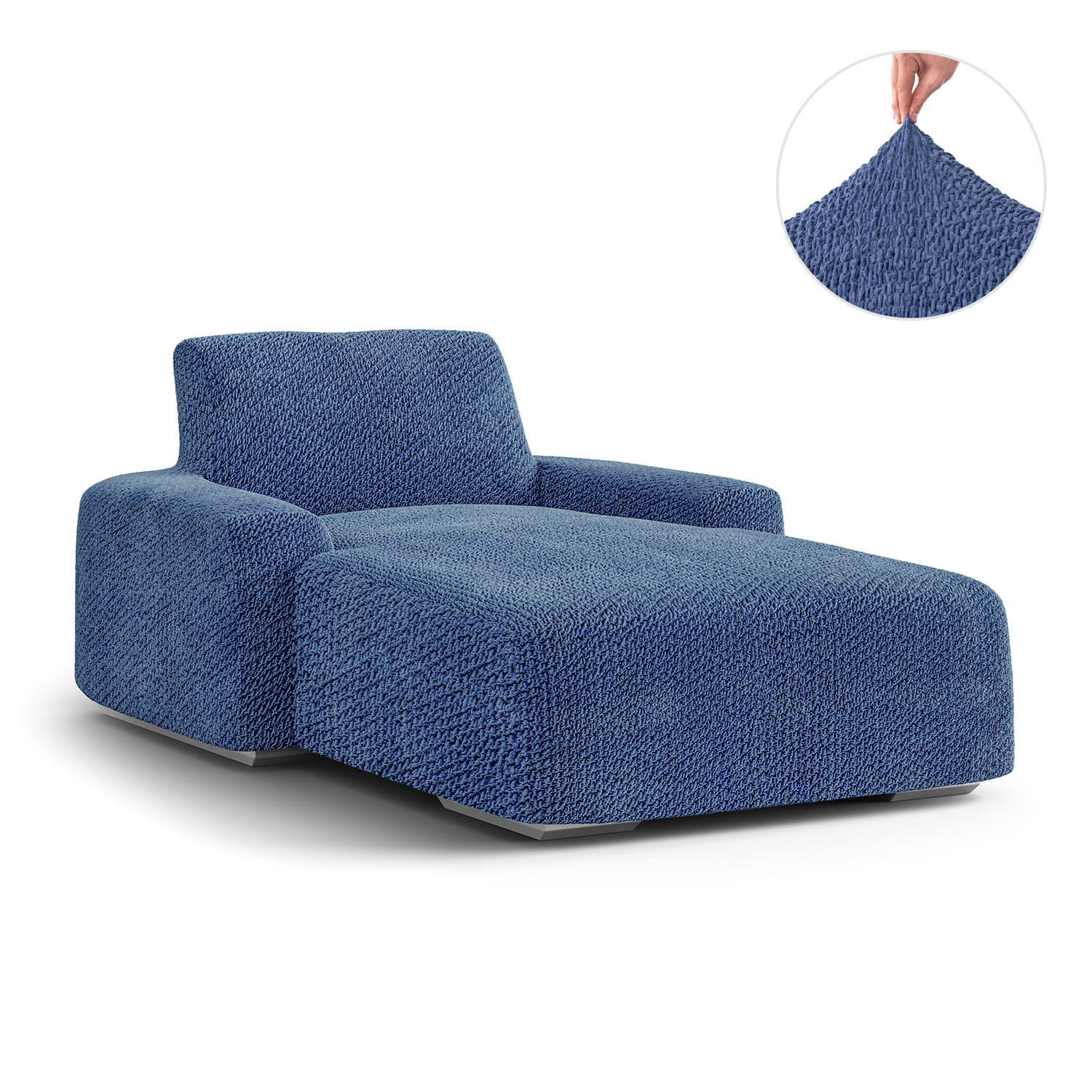 Blue Chaise Lounge Slipcover, Velvet Collection