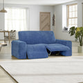 Blue 2 Seater Recliner Slipcover, Velvet Collection