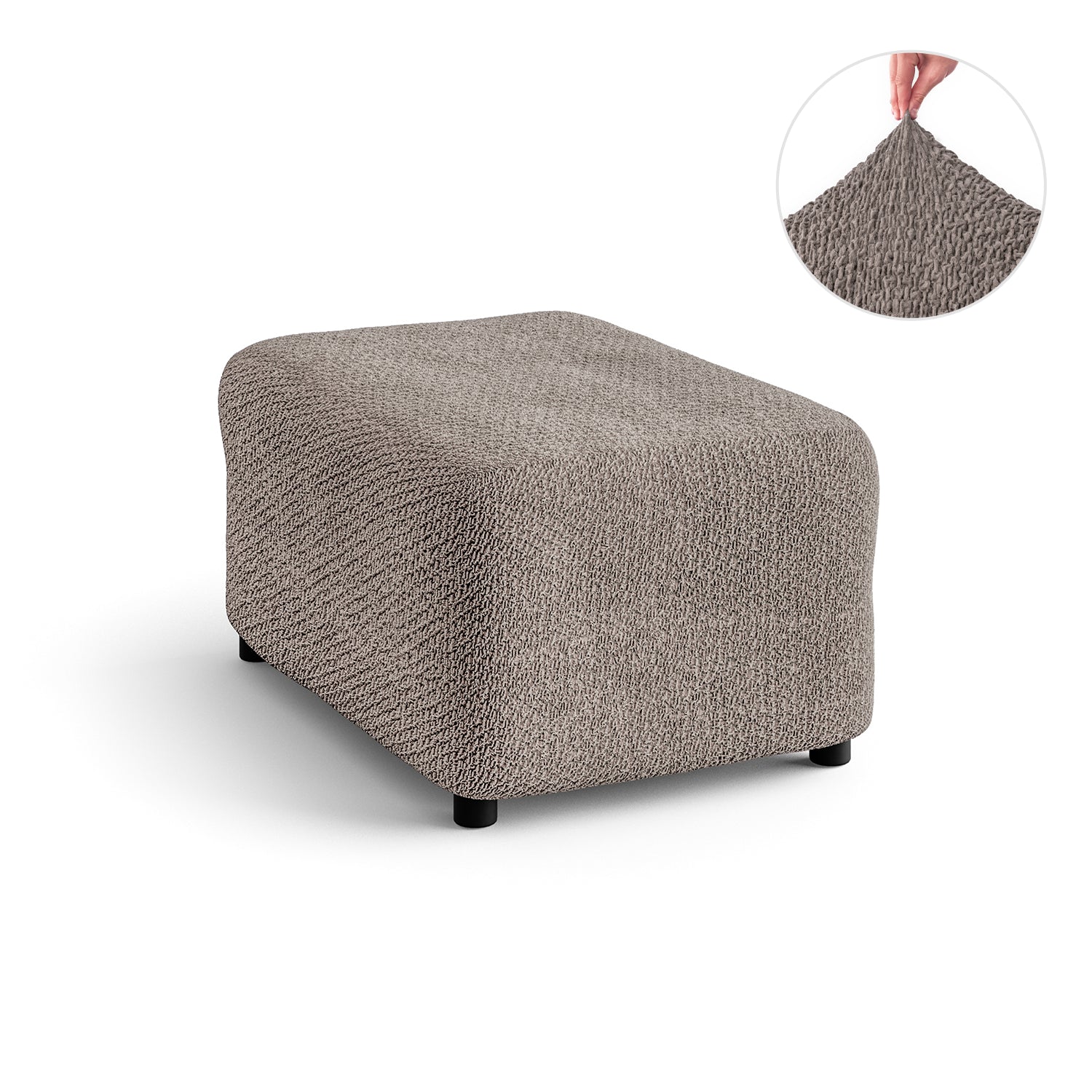 Brown Ottoman Slipcover (Medium), Velvet Collection