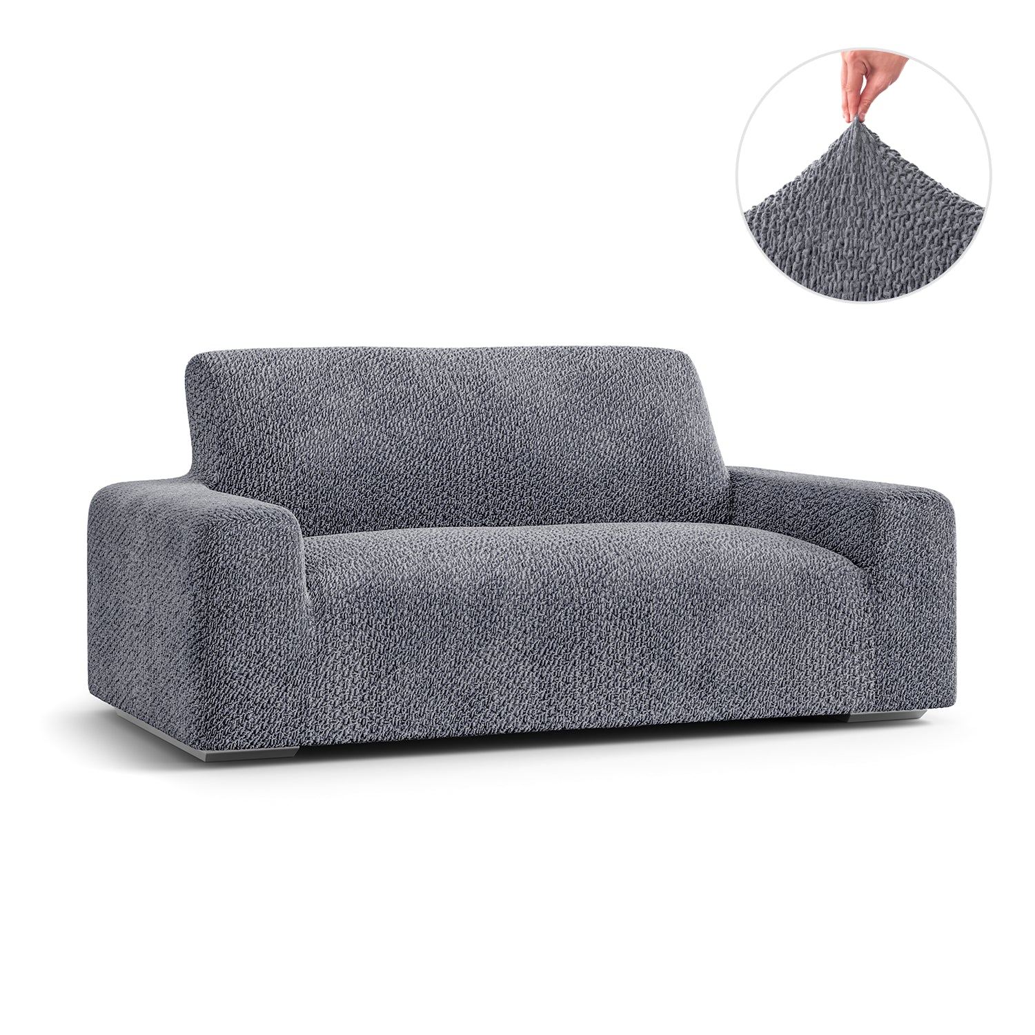 Grey Loveseat 2 Seater Slipcover, Velvet Collection