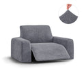 Grey Reclining Armchair Slipcover, Velvet Collection