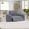 Grey Reclining Armchair Slipcover, Velvet Collection