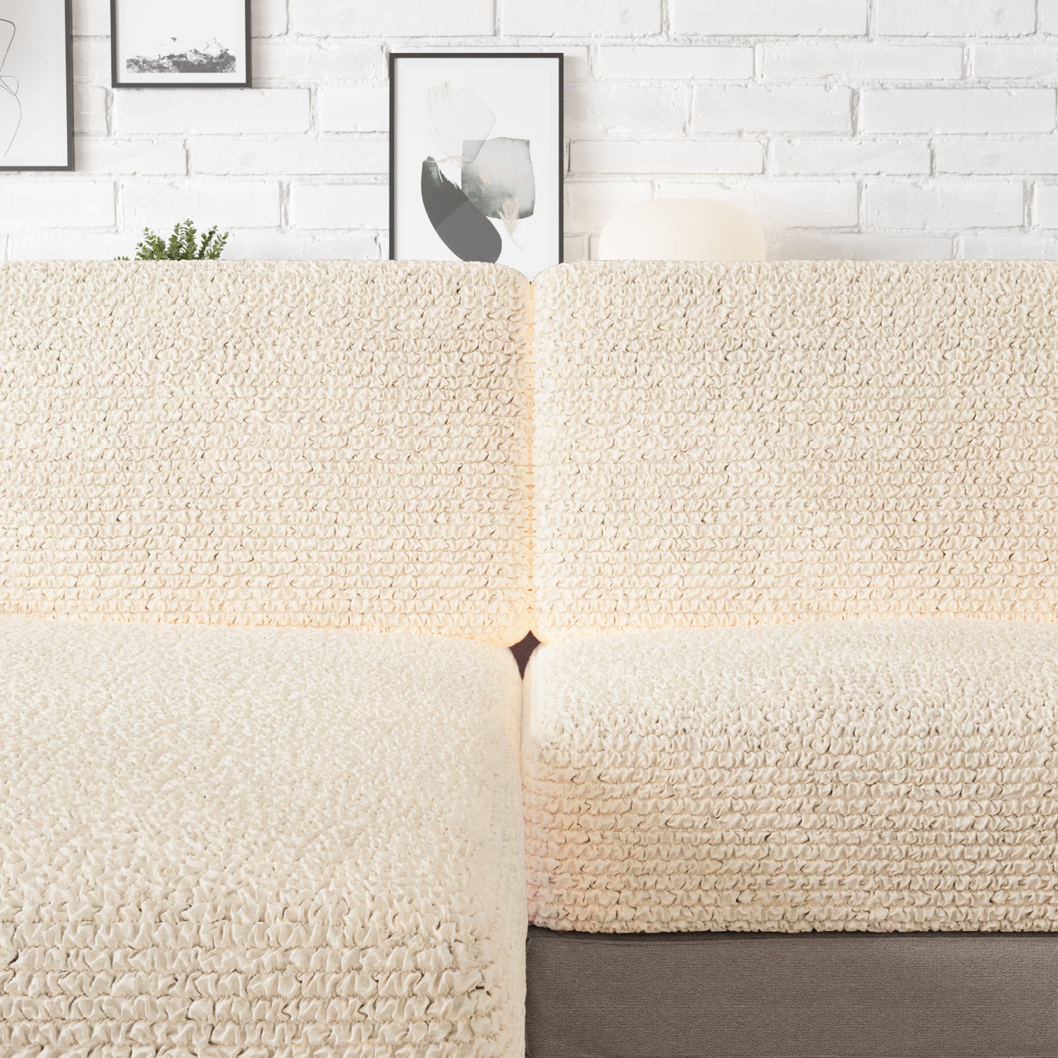 Cream Chaise Seat Cushion Cover, Microfibra Collection