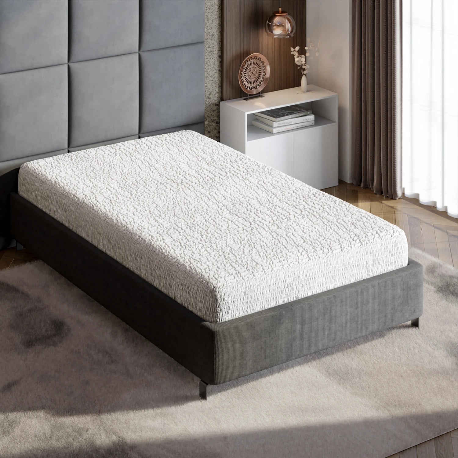 Crisp White Mattress Protector Twin Size