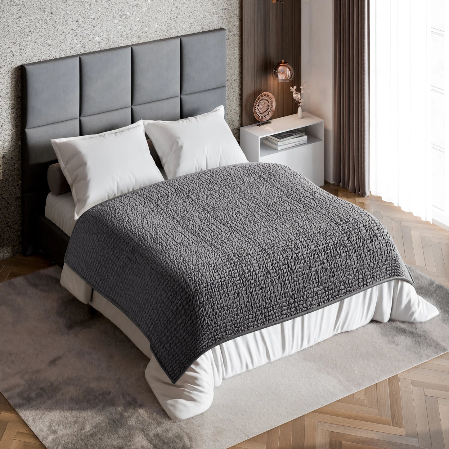 Dark Grey Waterproof Blanket Queen