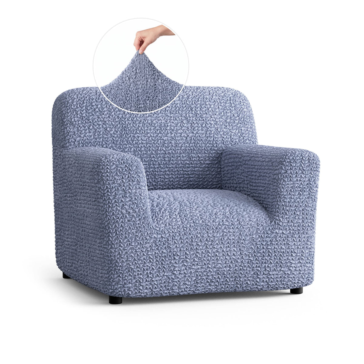 Armchair Slipcover, Comfort Collection – Blue, front view | Blue