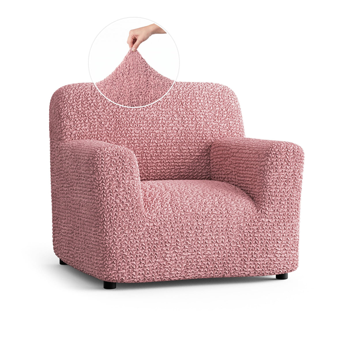 Armchair Slipcover, Comfort Collection – Coral Pink, front view | Coral Pink