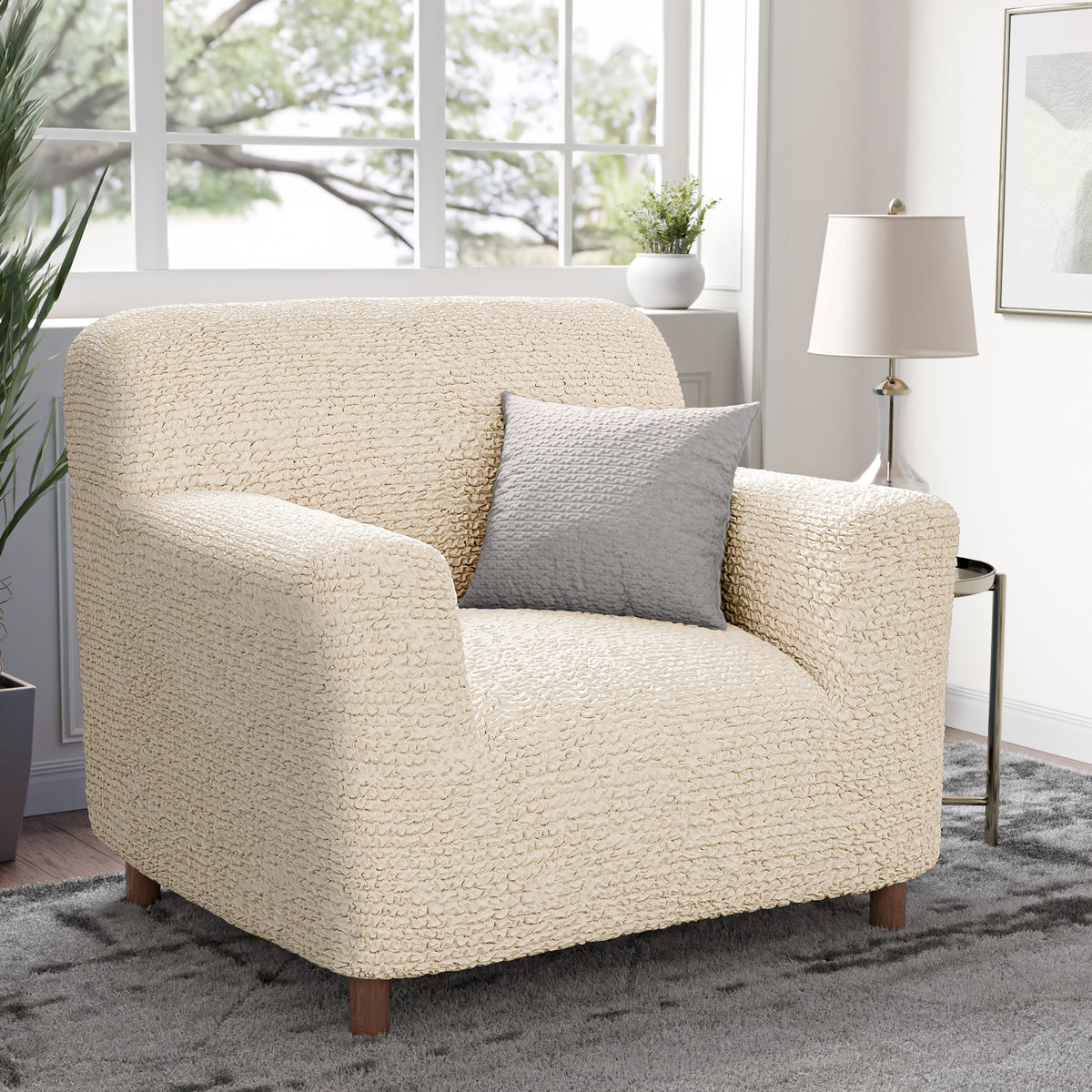 Armchair Slipcover, Comfort Collection – Cream, interior view 1 | Cream