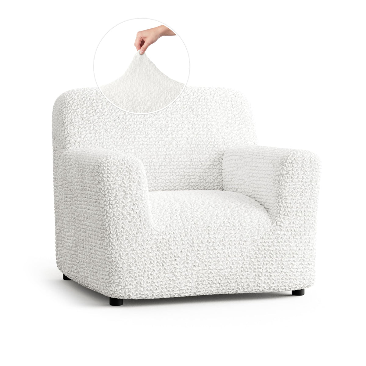 Armchair Slipcover, Comfort Collection – Crisp White, front view | Crisp White