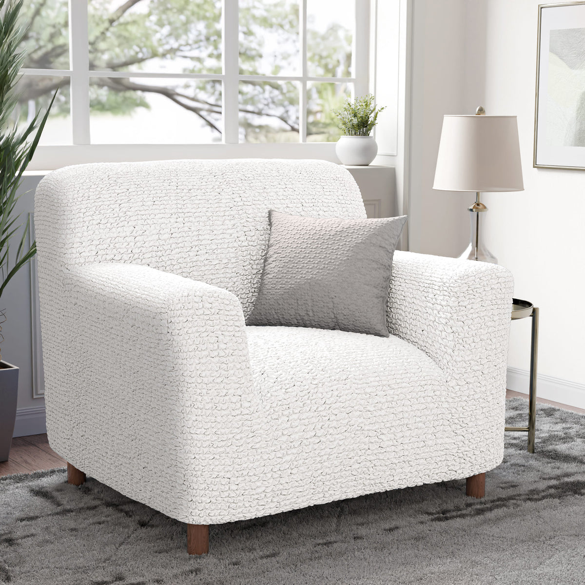 Armchair Slipcover, Comfort Collection – Crisp White, interior view 1 | Crisp White