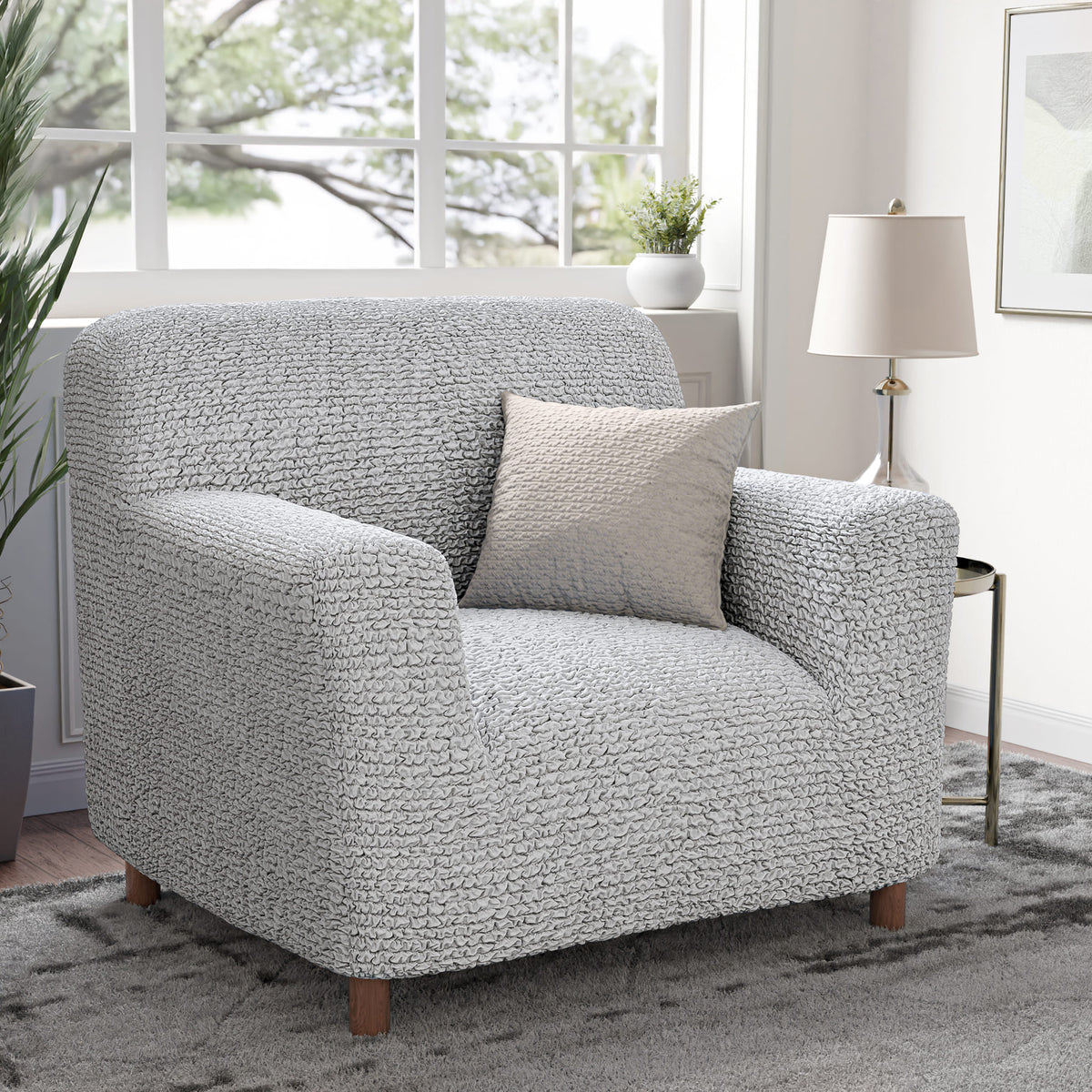 Armchair Slipcover, Comfort Collection – Light Grey, interior view 1 | Light Grey