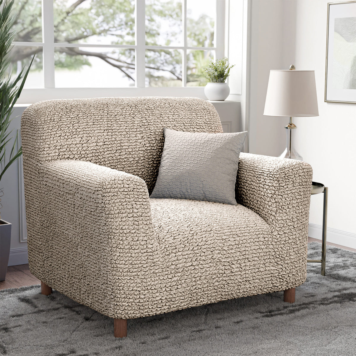 Armchair Slipcover, Comfort Collection – Macadamia, interior view 1 | Macadamia