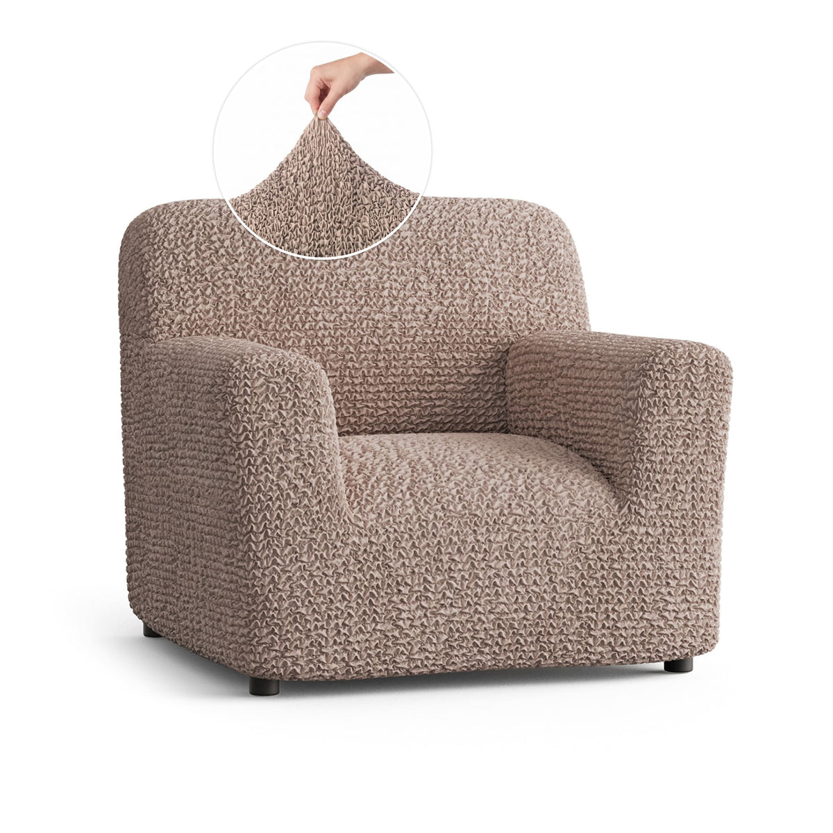 Armchair Slipcover, Comfort Collection – Soft Taupe, front view | Soft Taupe