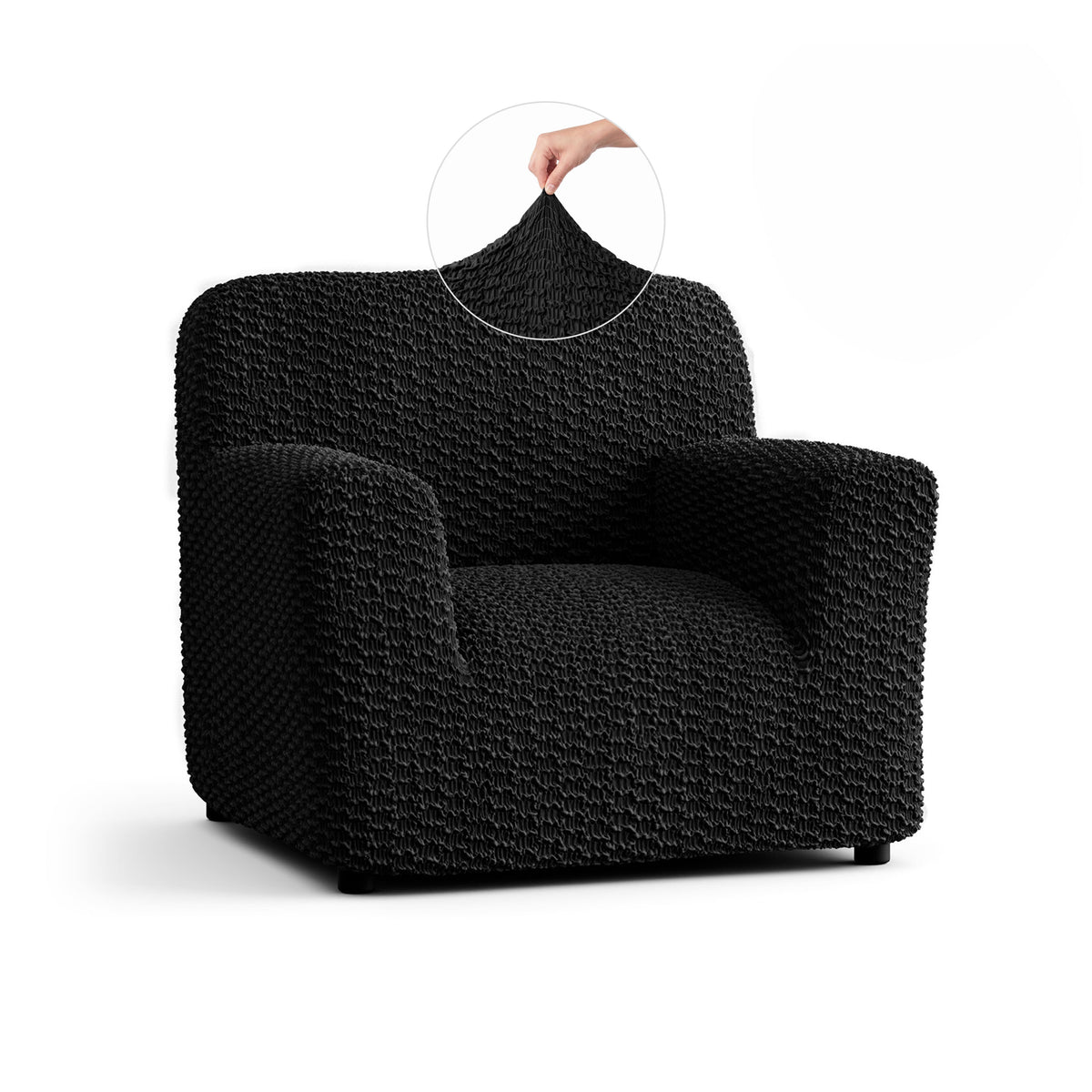 Armchair Slipcover, Embrace Collection – Black, front view | Black