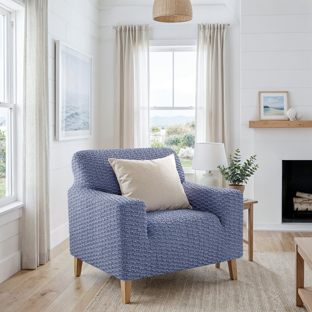 Armchair Slipcover, Embrace Collection – Blue, interior view 2 | Blue