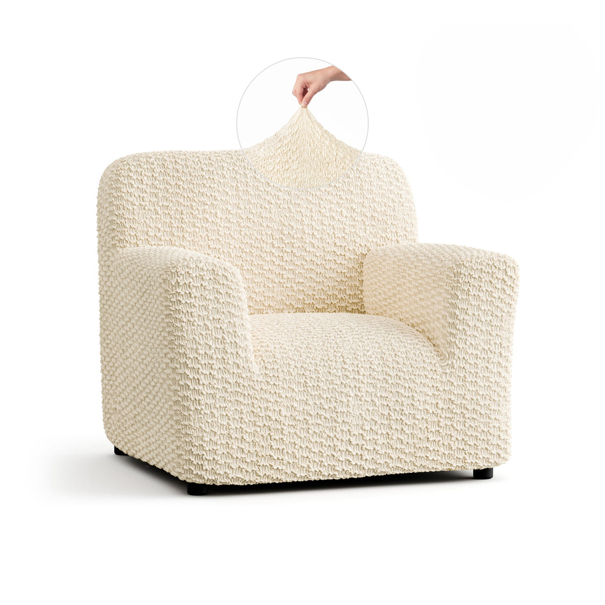 Armchair Slipcover, Embrace Collection – Cream, front view | Cream