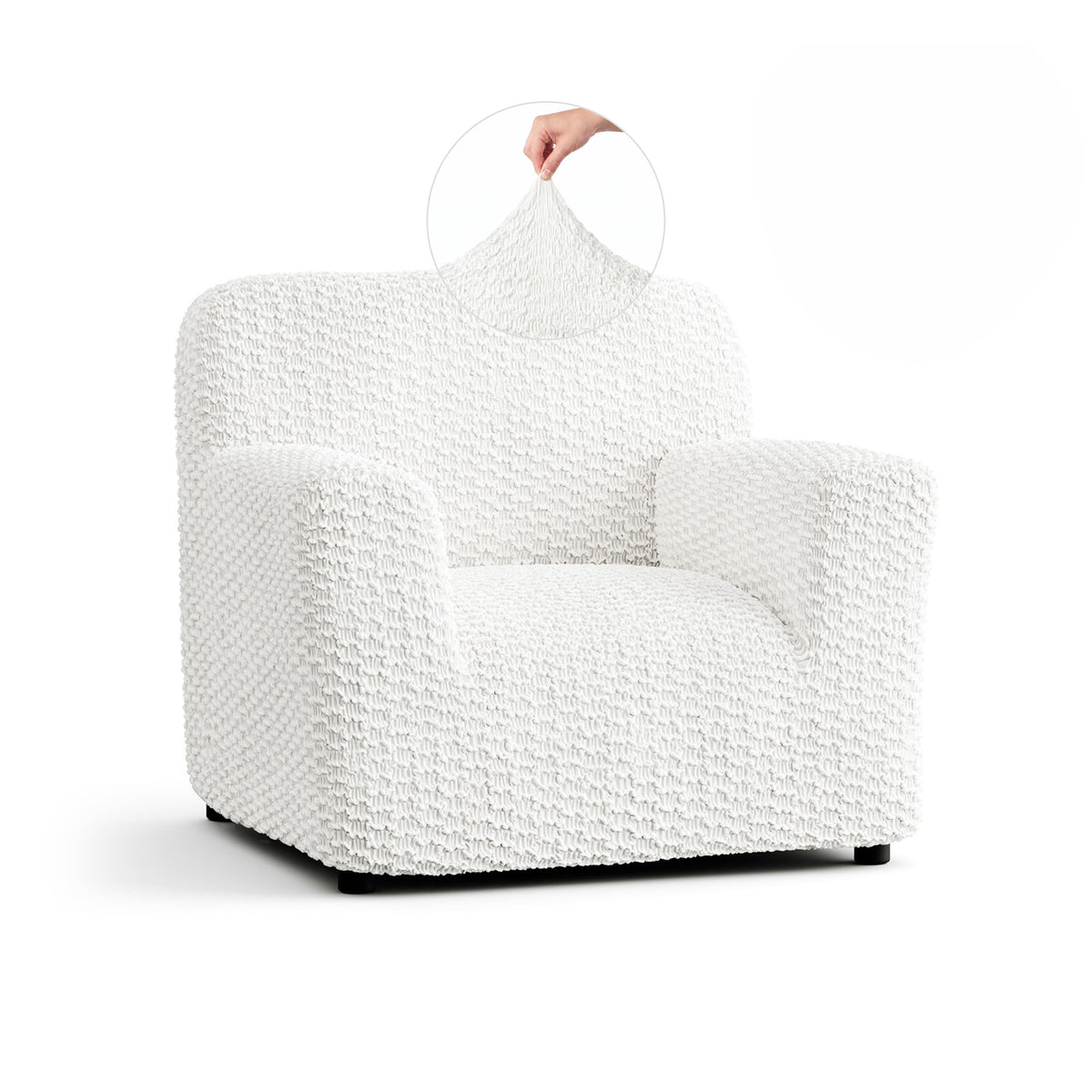 Armchair Slipcover, Embrace Collection – Crisp White, front view | Crisp White
