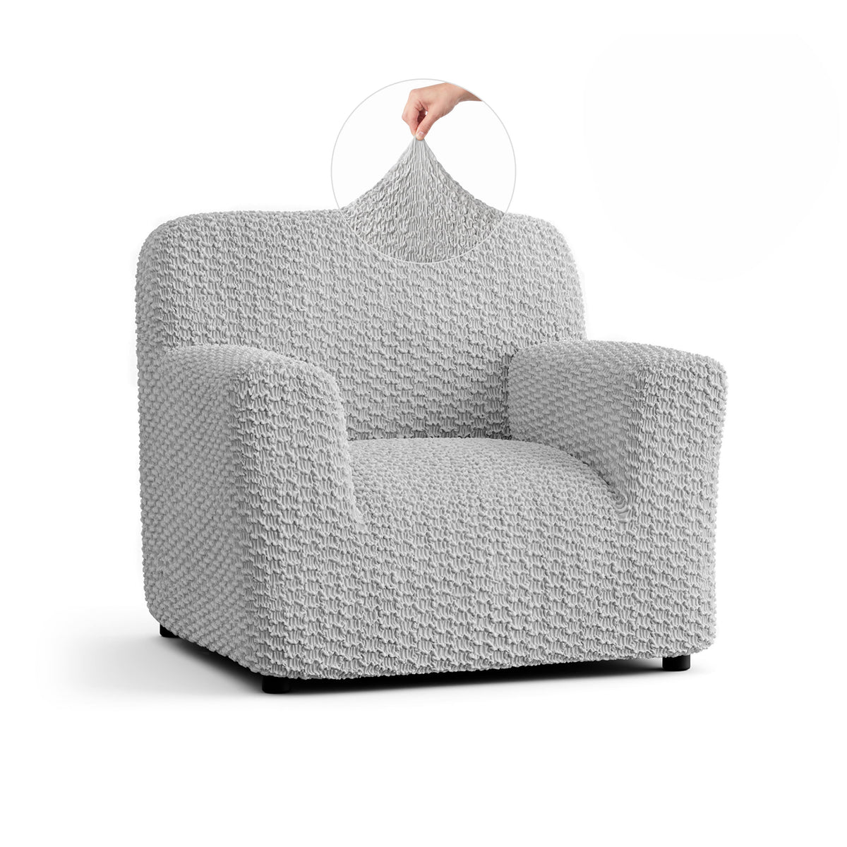 Armchair Slipcover, Embrace Collection – Light Grey, front view | Light Grey