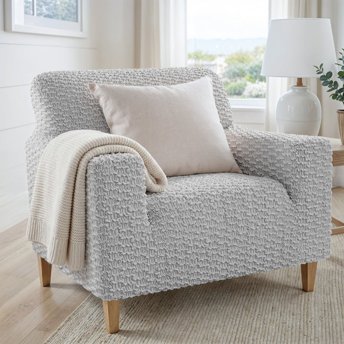 Armchair Slipcover, Embrace Collection – Light Grey, interior view 1 | Light Grey