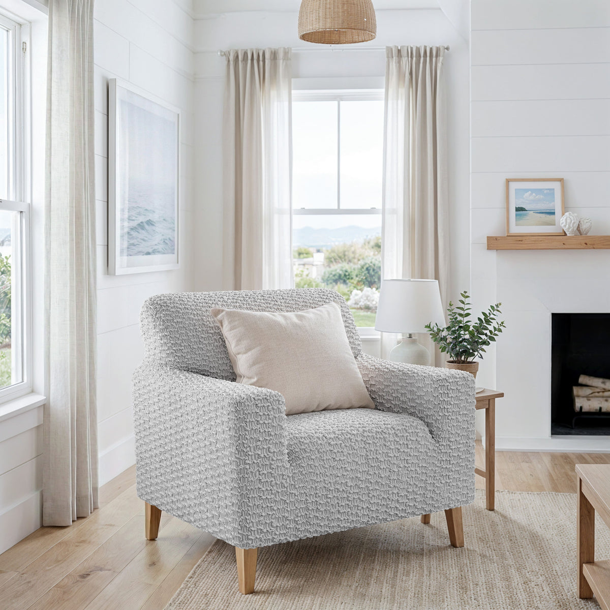 Armchair Slipcover, Embrace Collection – Light Grey, interior view 2 | Light Grey