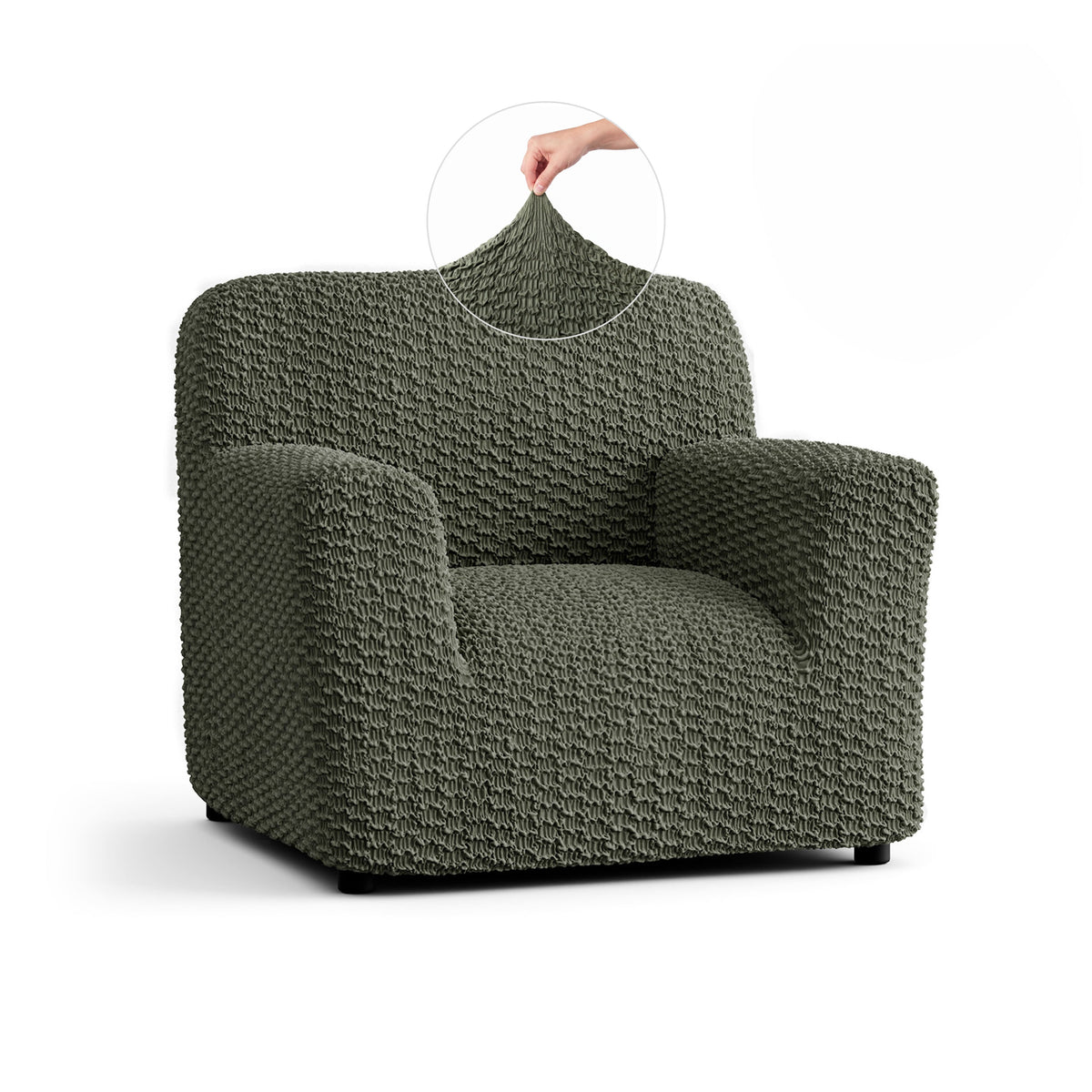 Armchair Slipcover, Embrace Collection – Moss Green, front view | Moss Green